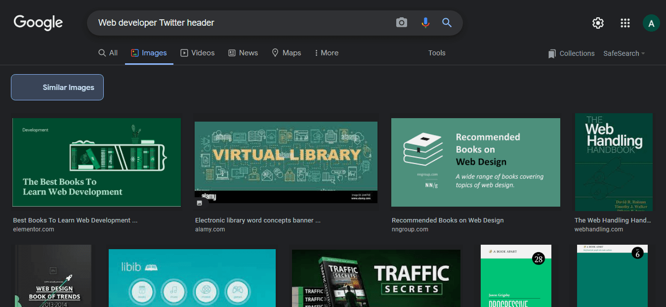 Web developer Twitter header google images results