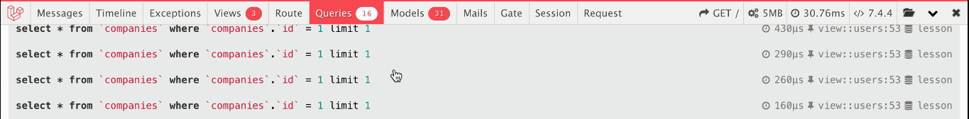 Debug bar