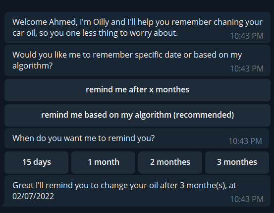 Telegram bot basic output